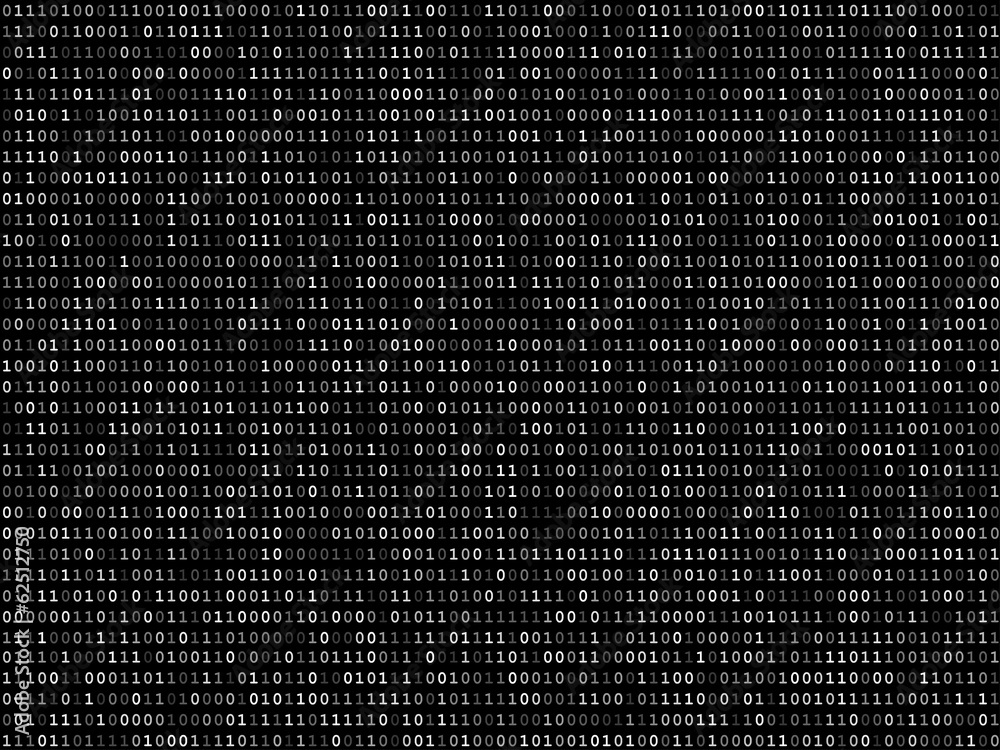 Fototapete blink binary code screen black