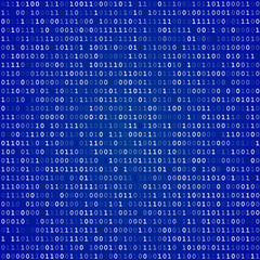 Blue screen binary code screen