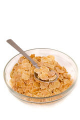 cereal breakfast on a bowl and a spoon