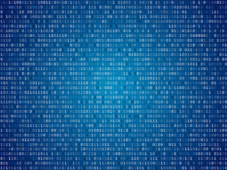 Blue screen binary code screen