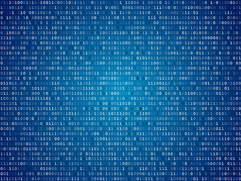 Blue screen binary code screen