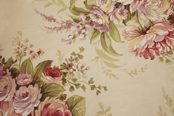 Fabric with floral design ornaments