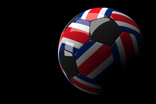 Costarica soccer ball on dark background