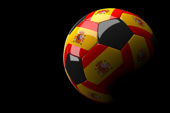 Spain soccer ball on dark background