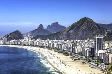 Plaid mouton avec motif Copacabana, Rio de Janeiro, Brésil Copacabana Beach in Rio de Janeiro, Brazil