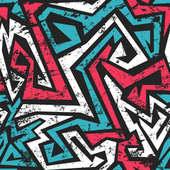 Obraz premium maze seamless pattern with grunge effect