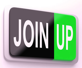 Join Up  Button Shows Joining Membership Register