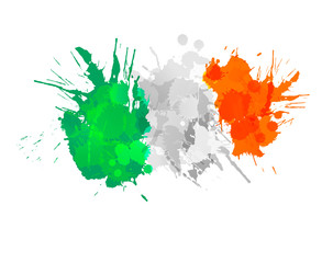 Flag of Ireland made of colorful splashes