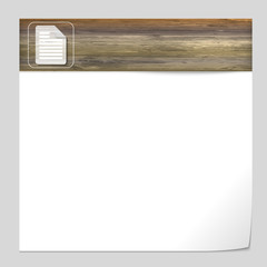 vector banner with wood texture and document icon