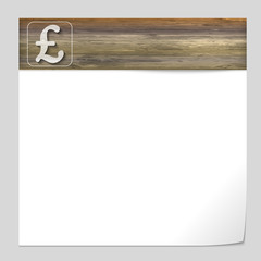vector banner with wood texture and pound sign