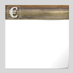 vector banner with wood texture and euro sign