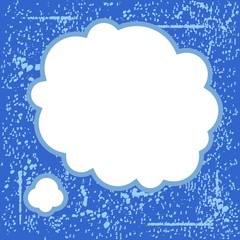 vintage speech bubble on blue grunge background