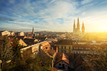 Naklejka premium cityscape of Zagreb. Croatia.