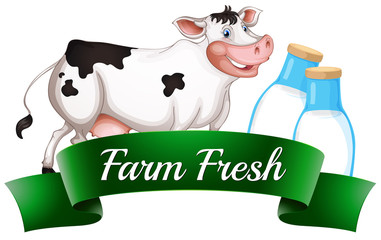 A cow with a farm fresh label