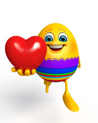 Happy Easter Egg with heart shape