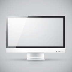 Realistic modern responsive desktop computer vector