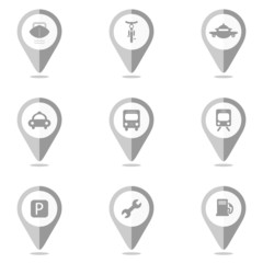 Transportation Mapping Pins