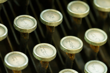 Close up of antique typewriter