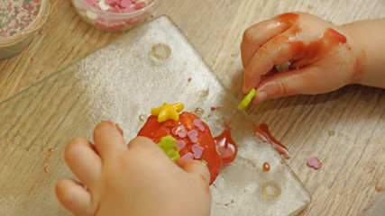 Decoration a cupcake