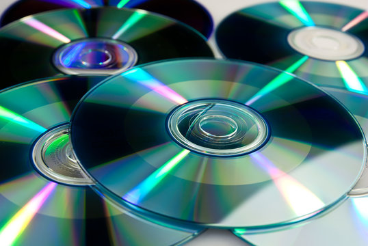 Pile of few compact discs cd