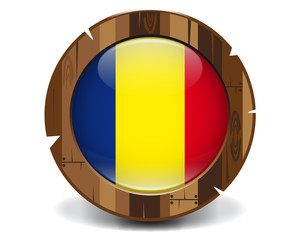 Fototapeta premium Romania wood button