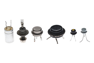 Set of radio parts for soldering, isolated on white background