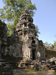 Preah Khan Temple tower, stones, Angkor, Cambodia