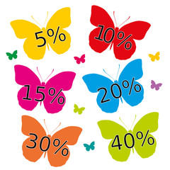 Bunte Schmetterlinge mit Rabatt Angebot %