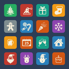 Christmas Winter icons set.