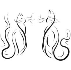 Two abstract cats