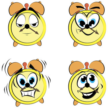 Cartoon alarm clock ikons