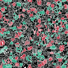 Naklejka premium Icons seamless pattern