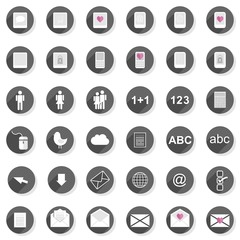 sieć komunikacja technologia zestaw płaskich okrągłych ikon