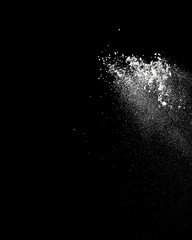 Flour on black background