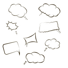 book speech bubble symbol set