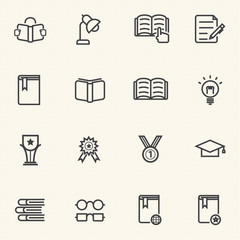 Documents Icons and Library icon. Vector