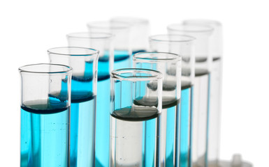 Test tubes isolated on white