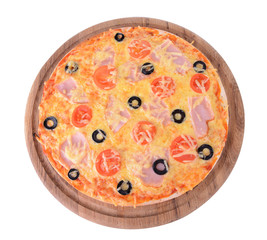Tasty pizza isolated on white