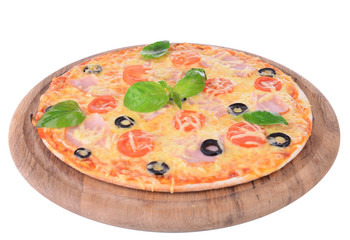 Tasty pizza isolated on white