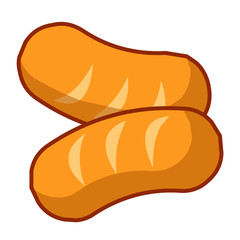 sausage isolated illustration