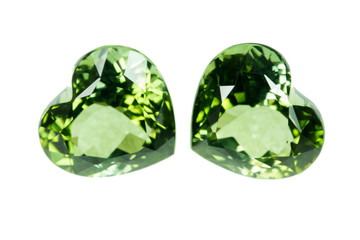 Green sapphire  isolated on white