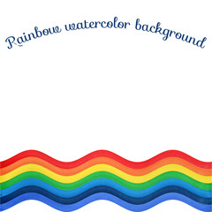Rainbow wavy watercolor background