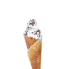 Soft serve ice cream. Sprinkles chocolate.
