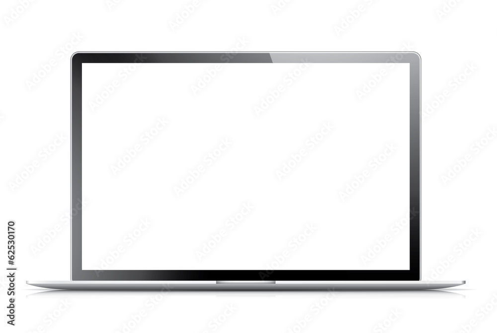 Aufkleber isolated modern laptop with empty screen vector