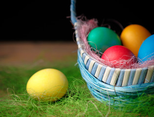 Easter eggs in the basket