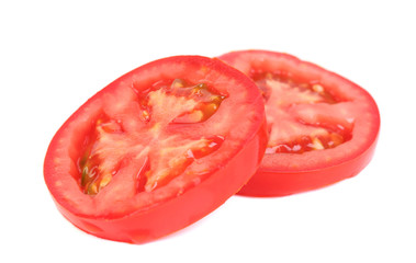 Slices of tomato. Close up.