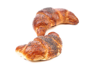 Appetizing croissants with poppy.