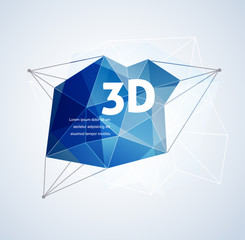 Polygonal geometric, vector 3D printing background