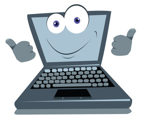Funny Laptop Thumbs up