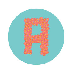 Vector colorful flower font